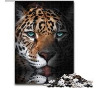 Puzzle da 1000 pezzi per adolescenti "Jaguar che beve", impegnativo e difficile, con pezzi completamente interconnessi di forma casuale dimensioni 50x75cm