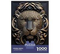 Puzzle Da 1000 Pezzi Per Adolescenti Jaguar Gold Relief Deco Puzzle Per Adolescenti Giochi Rilassanti Corsa Di Velocità Manuale Aiuta Ad Allenare Il Cervello 52x38cm/1000pcs