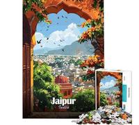 Puzzle da 1000 pezzi per adolescenti Jaipur India︰ Paesaggio urbano attraverso un arco Gioco per famiglie Giocattoli Giochi educativi Regalo di compleanno Divertente e umoristico (dimensioni 38x52cm)