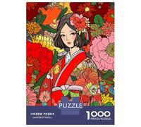 Puzzle Da 1000 Pezzi Per Adolescenti Japan Kimono Girl Flowers Puzzle Per Adolescenti Gioco Pratico Decorazione Murale Difficile Da Completare 52x38cm/1000pcs