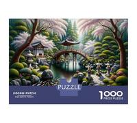 Puzzle Da 1000 Pezzi Per Adolescenti Japanese Garden with Bridge Puzzle Per Adulti Giocattolo Decorazione Da Parete Modello Da Assemblare Ottimo Regalo Per I Giocatori 52x38cm/1000pcs