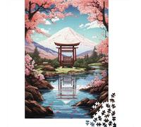 Puzzle Da 1000 Pezzi Per Adolescenti Japanese Garden with Cherry Blossoms Puzzle Per Adulti Gioco Rompicapo Analisi E Logica Regalo Di Compleanno, Regali, 52x38cm/1000pcs