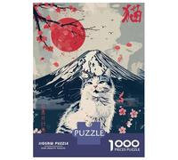 Puzzle Da 1000 Pezzi Per Adolescenti Japanese Nature Kawaii Cat Puzzle Per Adolescenti Gioco Pratico Migliora La Memoria Compleanno E Altri Regali 52x38cm/1000pcs