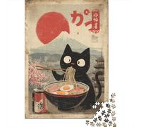 Puzzle Da 1000 Pezzi Per Adolescenti Japanese Ramen Cat Poster-6 Puzzle Per Adulti Gioco Pratico Analisi E Logica Regalo Di Compleanno, Regali, 70x50cm/1000pcs