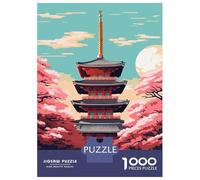 Puzzle Da 1000 Pezzi Per Adolescenti Japanese Temple Sakura Art Puzzle Per Adulti Gioco Pratico Decorazione Murale Regali Per Amici E Familiari 38x26cm/1000pcs