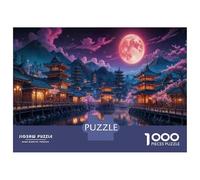 Puzzle Da 1000 Pezzi Per Adolescenti Japanese Village Night Scene Puzzle Per Adulti Giochi Rilassanti Che Migliorano La Memoria Regali Unici Per Compleanno E Natale 38x26cm/1000pcs