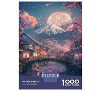 Puzzle Da 1000 Pezzi Per Adolescenti Japanese Village with Full Moon Puzzle Per Adolescenti Giochi Rilassanti Migliora La Memoria Regali Per Amici E Familiari 70x50cm/1000pcs