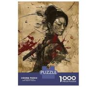 Puzzle Da 1000 Pezzi Per Adolescenti Japanese Warrior Woman Art Print Puzzle Per Adolescenti Giochi Rilassanti Migliora La Memoria Regali Per Amici E Familiari 70x50cm/1000pcs