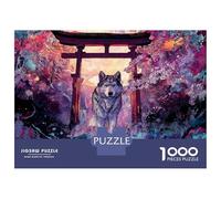 Puzzle Da 1000 Pezzi Per Adolescenti Japanese Wolf Art Print Puzzle Per Adulti Giochi Rilassanti Decorazione Per La Casa Gioco Stimolante Regali 52x38cm/1000pcs