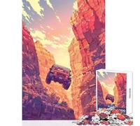 Puzzle da 1000 pezzi per adolescenti Jeep fuoristrada Canyon fai da te Giocattoli Regali di compleanno Gioco rompicapo Adatto per la decorazione del desktop Dimensioni 38x26cm