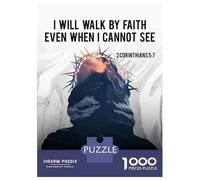 Puzzle Da 1000 Pezzi Per Adolescenti Jesus I Will Walk Puzzle Per Adulti Gioco Rompicapo Antistress Per Compleanno, Natale 52x38cm/1000pcs