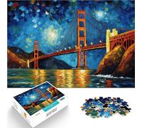 Puzzle da 1000 pezzi per adolescenti Jigsaw Starry Golden Gate Lernspiele Tolle Geschenke und Spielzeuge38x26cm