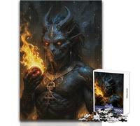 Puzzle da 1000 pezzi per adolescenti Jinn, Demone Ifrit con sfera di fuoco Giocattolo perfetto per hobby, calmo e rilassante, taglio netto e uniforme Dimensioni: 38x26cm