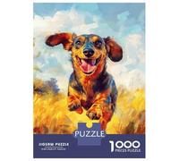 Puzzle Da 1000 Pezzi Per Adolescenti Joyful Dachshund Sprint Puzzle Per Adolescenti, Rompicapo, Gioco Di Modelli, Assemblaggio, Unici, Compleanno E Regali 38x26cm/1000pcs