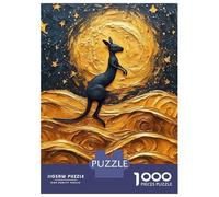 Puzzle Da 1000 Pezzi Per Adolescenti Kangaroo Under A Golden Moon Painting Puzzle Antistress Giocattoli Regalo Per Donne È Ideale Come Regalo 52x38cm/1000pcs
