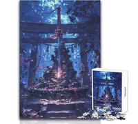 Puzzle da 1000 pezzi per adolescenti Katana al Santuario Foresta Calma Piacevole Tempo libero Divertimento Stretto Senza cuciture Precisione Giocattolo Dimensioni 50x75cm