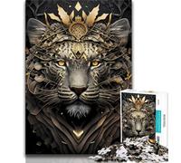 Puzzle da 1000 pezzi per adolescenti King Tiger puzzle Art Deco dorati per adolescenti gioco stimolante ideale come regalo per tutta la famiglia 75x50cm
