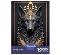 Puzzle Da 1000 Pezzi Per Adolescenti King Wolf Golden Art Deco Puzzle Per Adulti Gioco Per Famiglie Decorazione Perfetta Attività Divertenti A Casa 52x38cm/1000pcs