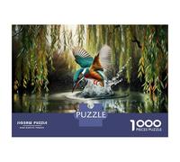 Puzzle Da 1000 Pezzi Per Adolescenti Kingfisher Dive Into Pond Puzzle Per Adolescenti Gioco Rompicapo Regali Per Donne Attività Divertenti A Casa 52x38cm/1000pcs