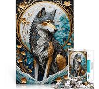 Puzzle da 1000 pezzi per adolescenti Kintsugi dell'oro del lupo Giochi educativi Decorazione della casa offerte come regali per tutta la famiglia 52x38cm