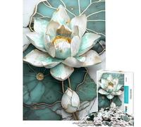 Puzzle da 1000 pezzi per adolescenti Kintsugi Loto Marmo Gioco rompicapo Giocattolo educativo Ottimo regalo per giochi decorazione per la casa (Dimensioni 38x26cm)