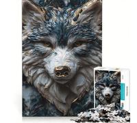 Puzzle da 1000 pezzi per adolescenti Kintsugi Lupo Blu Solitario Giochi rilassanti Sfida impegnativa Collezione d'artista Belle Arti 50x75cm