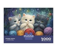 Puzzle Da 1000 Pezzi Per Adolescenti Kittens Playing with Yarn Puzzle Per Adulti Gioco Pratico Ma Divertente E Umoristico Sfida Educativa 52x38cm/1000pcs