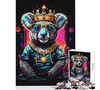 Puzzle da 1000 pezzi per adolescenti Koala con corona d'oro Giocattoli antistress Regali di compleanno Gioco educativo Ogni pezzo è unico - dimensioni 50x75cm