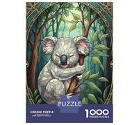 Puzzle Da 1000 Pezzi Per Adolescenti Koala in Stained Glass Style Puzzle Per Adulti Giocattoli Antistress Migliorano La Memoria Regali Di Compleanno E Unici 38x26cm/1000pcs