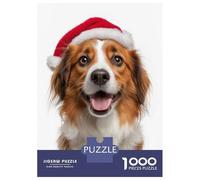 Puzzle Da 1000 Pezzi Per Adolescenti Kooikerhondje Dog with Santa Hat Portrait Puzzle Per Adulti Giocattoli Antistress Sfida Difficile Regali Di Compleanno E Unici 38x26cm/1000pcs