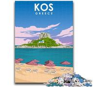 Puzzle da 1000 pezzi per adolescenti Kos Grecia Spiaggia Arte 1000 pezzi per adolescenti, apprendimento educativo per è ideale come regalo per tutta la famiglia (50x75cm)