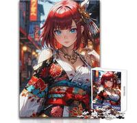 Puzzle da 1000 pezzi per adolescenti "La bellezza in kimono", gioco di sfida difficile per famiglie, adatto a partire dai 14 anni (dimensioni 38x52cm)