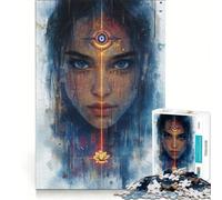 Puzzle da 1000 pezzi per adolescenti "La donna del terzo occhio" gioco impossibile interazione genitore-figlio regalo stimolante 38x26cm
