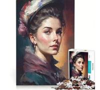 Puzzle da 1000 pezzi per adolescenti "La donna pittrice" giocattolo decorativo da parete regalo di compleanno adatto per la decorazione della scrivania 38x52cm