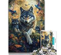 Puzzle da 1000 pezzi per adolescenti La famiglia dei lupi, gioco stimolante, giocattoli ideali come regalo per tutta la famiglia, 38x26cm