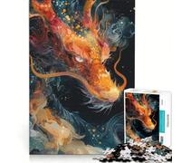 Puzzle da 1000 pezzi per adolescenti "La furia dei draghi cosmici", gioco divertente, allena la mente e la mano, migliora l'amore tra le coppie 38x26cm