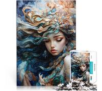 Puzzle da 1000 pezzi per adolescenti La magia della sirena Sfida di gioco educativo giocattolo con poster abbinato e foglio di quiz 75x50cm