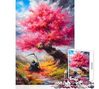 Puzzle da 1000 pezzi per adolescenti "La morte sotto un albero rosa" gioco pratico adatto alle coppie giocattolo decorativo da parete regalo di compleanno regalo di viaggio (26x38cm)