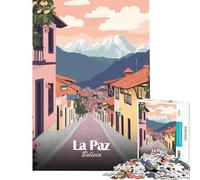 Puzzle da 1000 pezzi per adolescenti La Paz Bolivia Poster di viaggio per giochi educativi giocattoli educativi regali di compleanno per divertimento in famiglia (dimensioni 38x26cm)