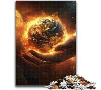 Puzzle da 1000 pezzi per adolescenti La Terra nel palmo della tua mano Giocattoli educativi per imparare Attività divertenti a casa, regalo di compleanno, regali di viaggio 26x38cm