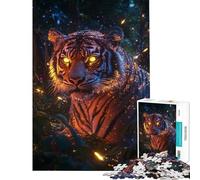 Puzzle da 1000 pezzi per adolescenti "La tigre nella notte" gioco educativo e stimolante per tutta la famiglia divertente e spiritoso ideale come regalo di compleanno (dimensioni 38x52cm)