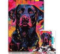 Puzzle da 1000 pezzi per adolescenti Labrador Retriever con pittura a olio 1000 pezzi per adulti regali presente e regalo per amanti o amici (50x75cm)
