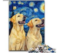 Puzzle da 1000 pezzi per adolescenti Labrador sotto le stelle, gioco stimolante, giocattoli, ideale come regalo per tutta la famiglia, 38x26cm