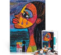 Puzzle da 1000 pezzi per adolescenti Lacrime di espressione Riduzione dello stress interessante Lista dei desideri con Babbo Natale 52x38cm