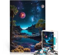 Puzzle da 1000 pezzi per adolescenti Lago alieno sotto le stelle Per il divertimento in famiglia Migliorare l'amore tra le coppie 38x26cm