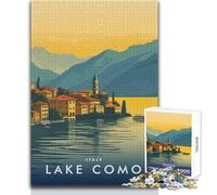 Puzzle da 1000 pezzi per adolescenti Lago di Como Italia Bellissimo gioco di design Sfida difficile Giocattoli antistress Dimensioni 50x75cm
