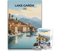 Puzzle da 1000 pezzi per adolescenti Lago di Garda, Italia Bellissimo gioco di design Sfida difficile Giocattoli antistress Dimensioni 50x75cm