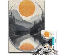 Puzzle da 1000 pezzi per adolescenti Lago di montagna con sole e riflessi Divertimento in famiglia e serata di giochi Modello di assemblaggio Regalo divertente 38x26cm (1000 pezzi)