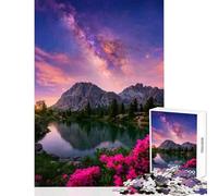 Puzzle da 1000 pezzi per adolescenti Lago di montagna sotto la Via Lattea Giocattolo educativo Regalo di compleanno per gioco educativo Sfida educativa Dimensioni 50x75cm