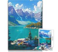 Puzzle da 1000 pezzi per adolescenti,lago panoramico di Banff,rompicapo per famiglie,taglio di precisione,idee regalo,dimensioni 50x75cm